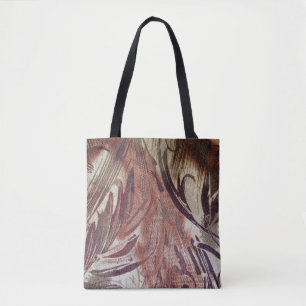 Bolsa Tote Desenho Floral Marrom Abstrato 2