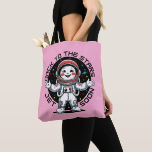 Bolsa Tote Desenho fofo de astronauta de volta às estrelas