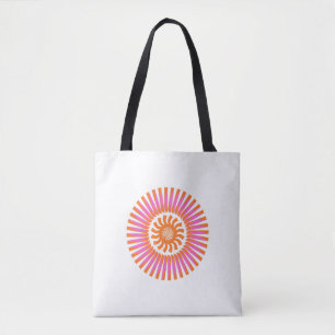 Bolsa Tote Desenho Geométrico Abstrato de Explosão Solar em E