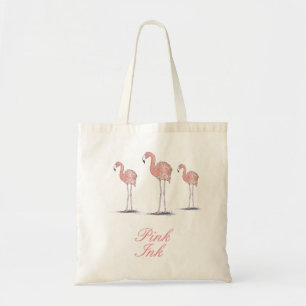 Bolsa Tote Desenho Grátis Rosa Flamingos