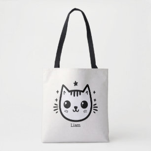 Bolsa Tote Desenho infantil   Preto e Branco   Minimalista