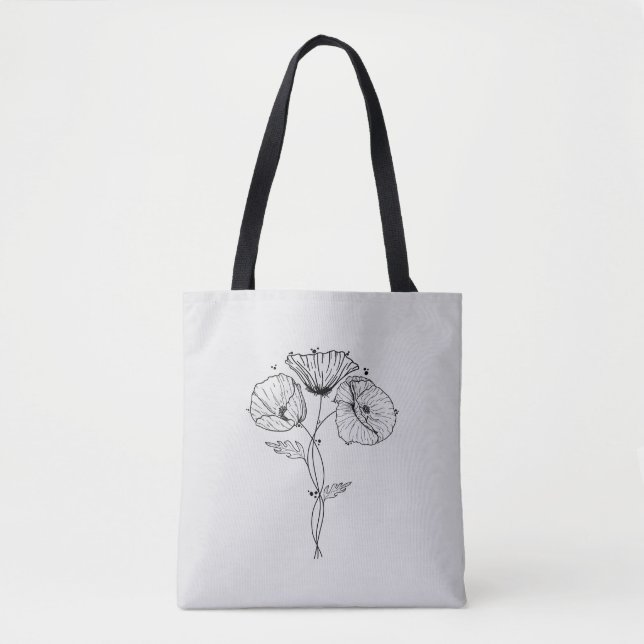 Bolsa Tote Desenho Minimalista da Linha de Arte (Frente)