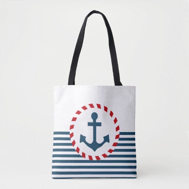 Bolsa Tote Desenho náutico (Frente)
