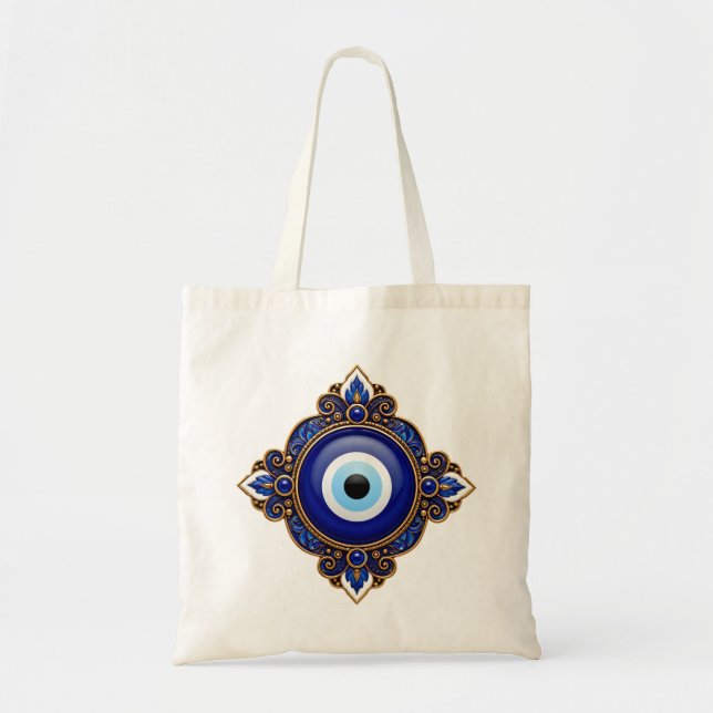 Bolsa Tote Desenho Olho Mau Azul (Frente)