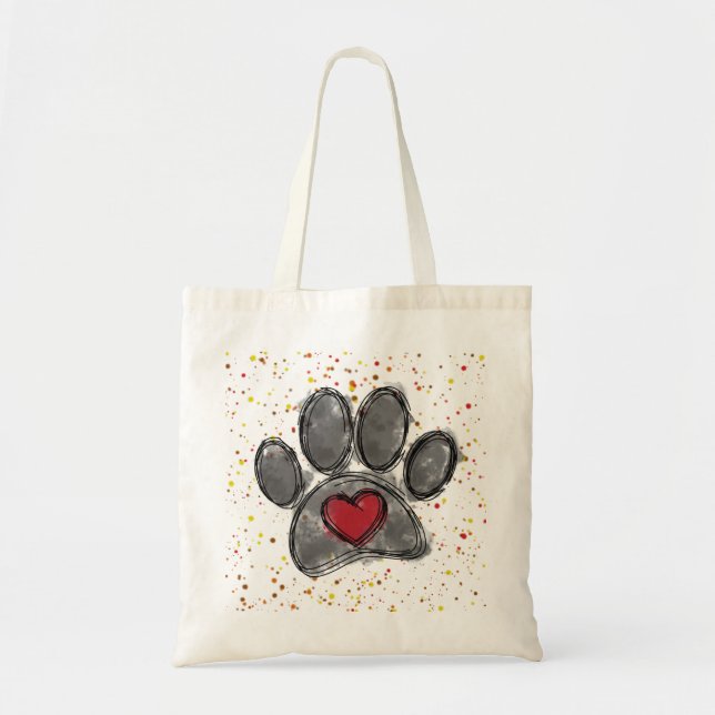 Bolsa Tote Desenho Por Cachorro Desenho Por Aquarela Splatter (Frente)