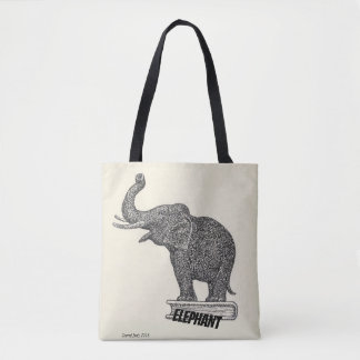 Bolsa Tote Desenho preto e branco do elefante, 1935