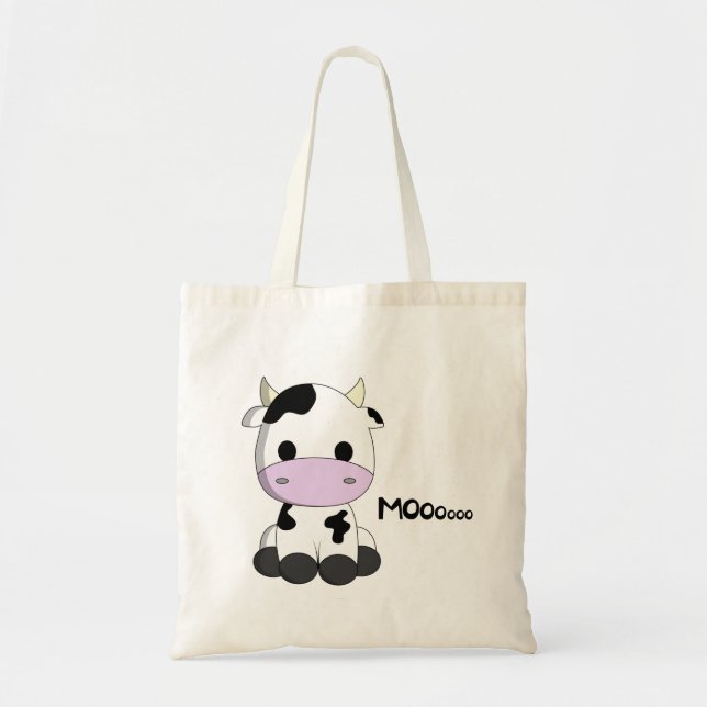 Bolsa Tote Desenhos animados bonitos da vaca do bebê (Frente)