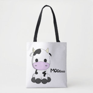 Bolsa Tote Desenhos animados bonitos da vaca do bebê