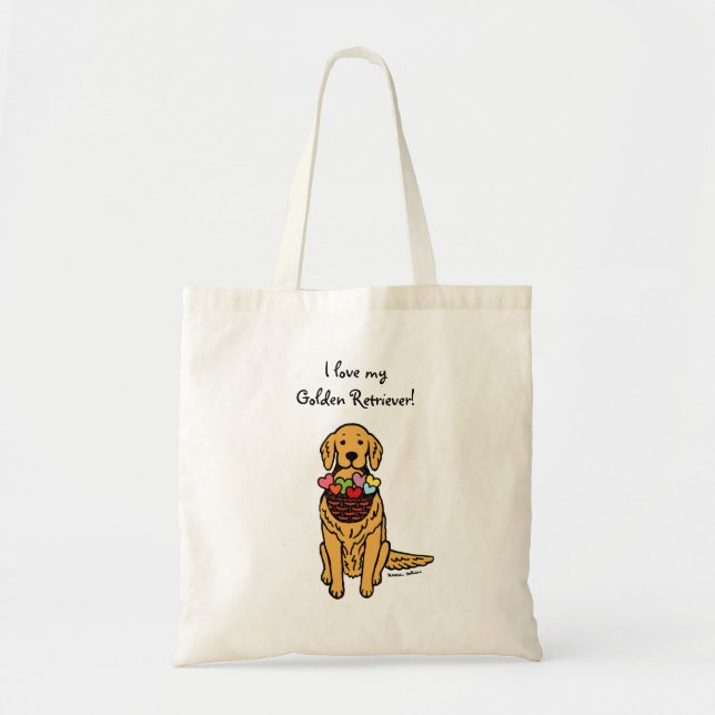Bolsa Tote Desenhos animados do golden retriever (Frente)