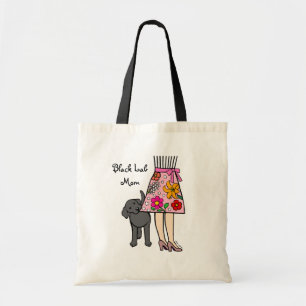 Bolsa Tote Desenhos animados pretos da saia de Labrador & de