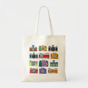 Bolsa Tote Desenhos retros de Coloful das câmeras