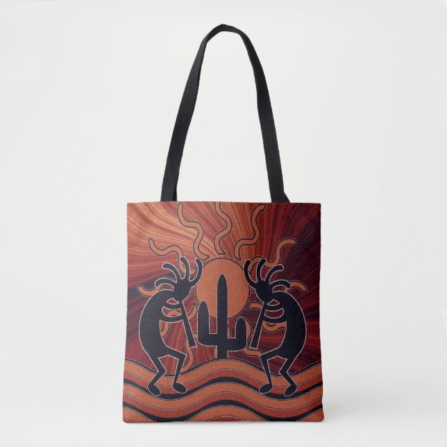 Bolsa Tote Desert Sun Cactus Southwest Design Kokopelli (Frente)
