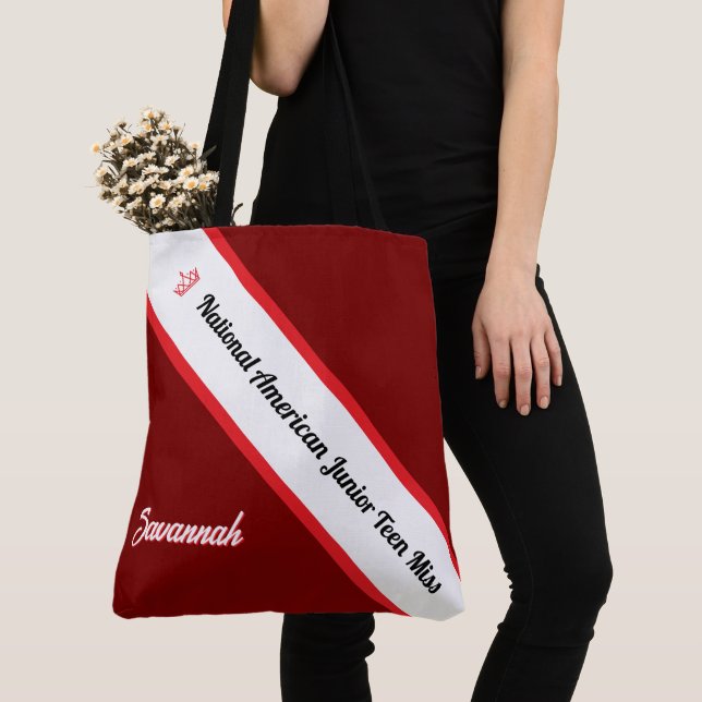 Bolsa Tote Desfile com Faixa Personalizada Coroa D (Close Up)