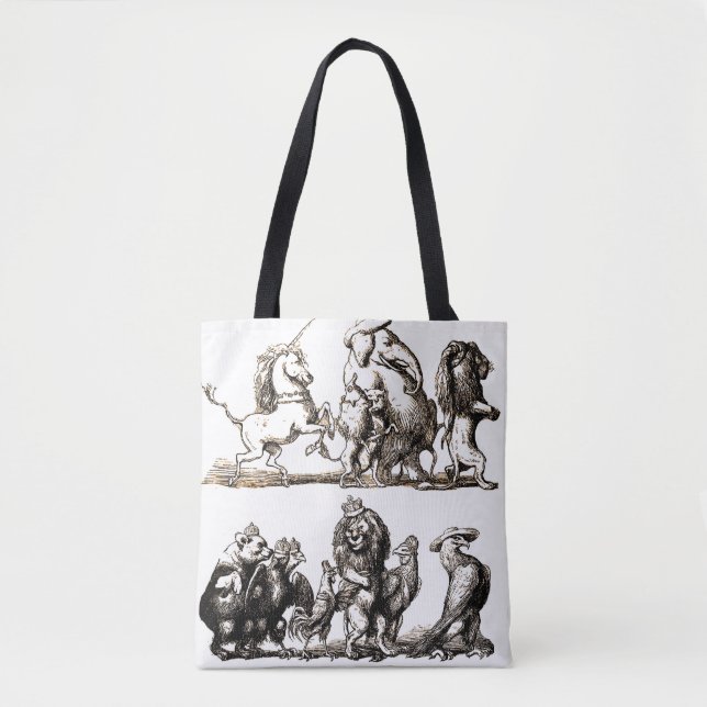 Bolsa Tote Desfile de Animais de Contos de Fadas Antigos: Art (Frente)
