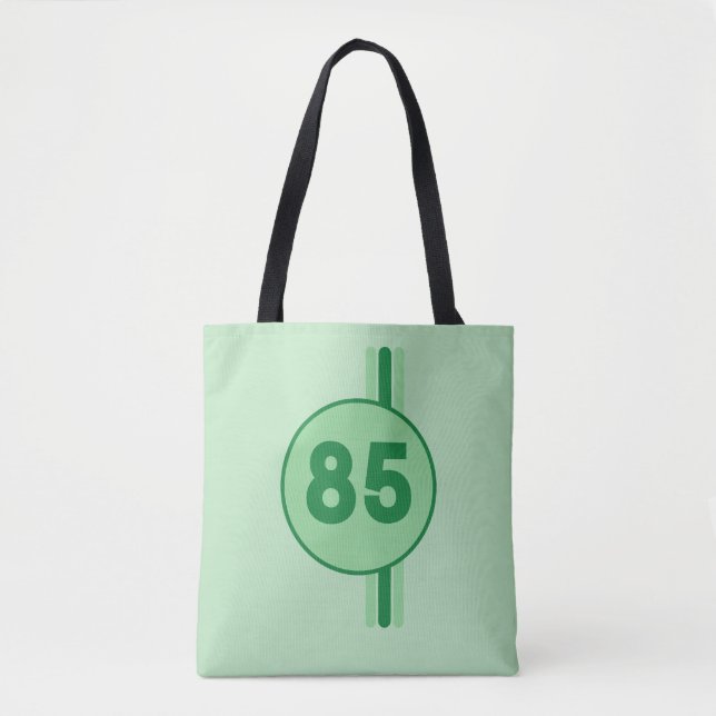 Bolsa Tote Design 85 em verde sobre verde menta com listras (Frente)