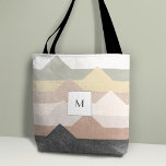 Bolsa Tote design abstrato<br><div class="desc">Montanhas abstrato com design com cor pastel.</div>