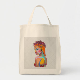Bolsa Tote Design Abstrato De Bela Arte Menina Colorida