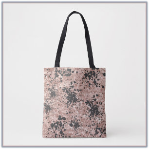 Bolsa Tote Design Abstrato do bege Roxo Pintor Preto