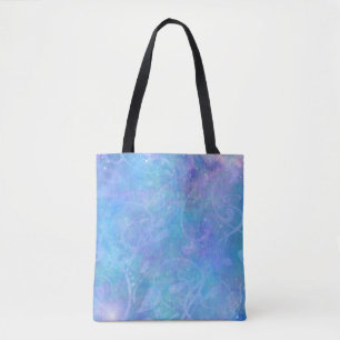 Bolsa Tote Design Abstrato Roxo, Aqua e Azul