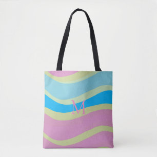 Bolsa Tote Design amarelo-amarelo-rosa, monograma