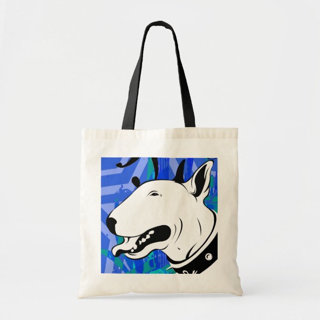 Bolsa Tote Design artístico da raça do cão de bull terrier (Frente)