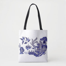 Bolsa Tote Design azul azul & branco do salgueiro de China