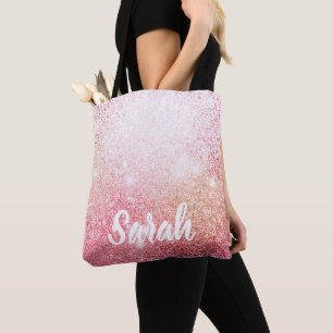 Bolsa Tote Design brilhante cor-de-rosa