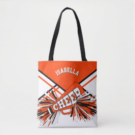 Bolsa Tote Design Cheerleader Laranja, Branco e Preto