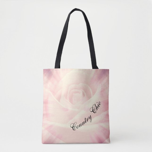 Bolsa Tote Design chic country rosa (Frente)