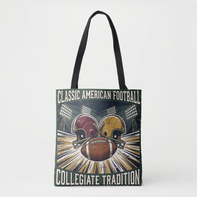 Bolsa Tote Design Clássico de Futebol Americano Vintage (Frente)