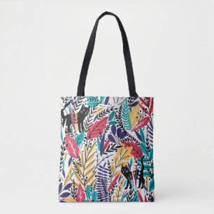 Bolsa Tote Design Colorida de Gato Selvagem