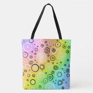 Bolsa Tote Design colorido do inclinação com círculos do