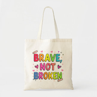 Bolsa Tote Design Corajoso Não Quebrado | Citação Positiva Ar