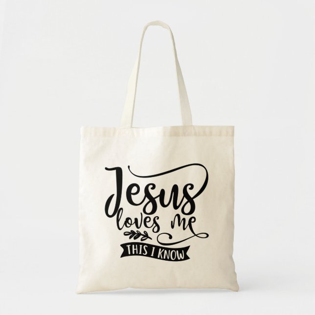 Bolsa Tote Design cristão Jesus me ama (Frente)