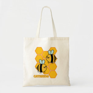 Bolsa Tote Design de Abelhas Fofas e Mel