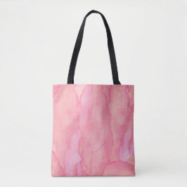 Bolsa Tote Design de Abstrato de Cor de Água Rosa Rosa