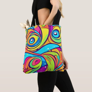 Bolsa Tote Design de Abstrato de olhos vibrantes