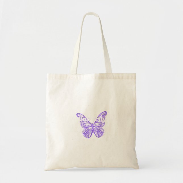 Bolsa Tote design de arte de borboleta fofo (Frente)