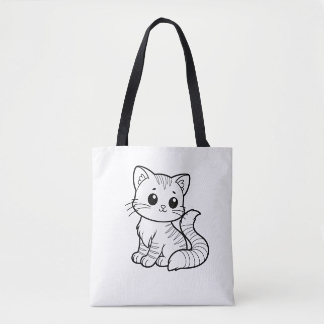BOLSA TOTE DESIGN DE ARTE DE GATO (Frente)