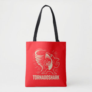 Bolsa Tote Design de arte de tornado de tubarão-ferrão para v