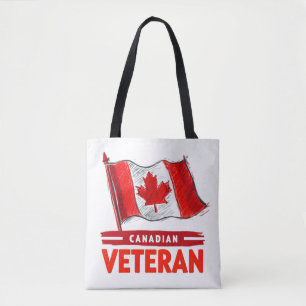 Bolsa Tote Design de Arte Digital Veterana do Canadá