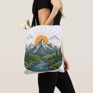 Bolsa Tote Design de Aventura ao Ar Livre na Natureza