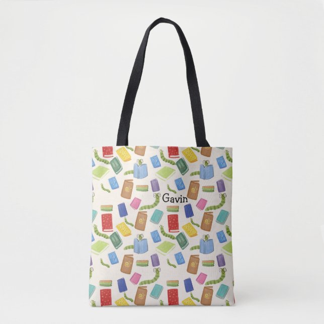 Bolsa Tote Design de Bag Personalizada de Banda de Biblioteca (Frente)