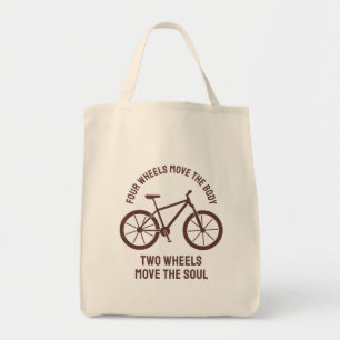 Bolsa Tote Design de bicicleta legal - Rodas de reboque movem