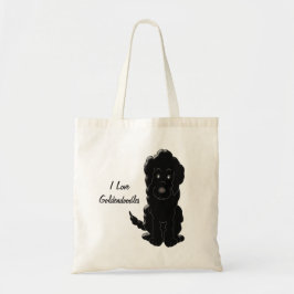 Bolsa Tote Design de cachorro Goldendoodle preto