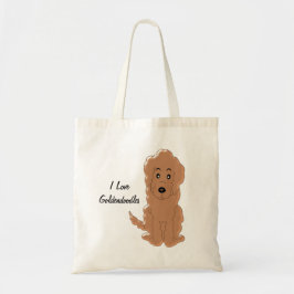 Bolsa Tote Design de cachorro Goldendoodle Vermelho