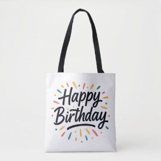 Bolsa Tote Design de Caligrafia de Aniversário Elegante