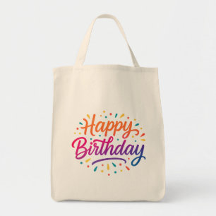 Bolsa Tote Design de Caligrafia de Aniversário Elegante
