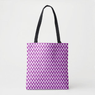 Bolsa Tote Design de Chevron Elegante Roxo