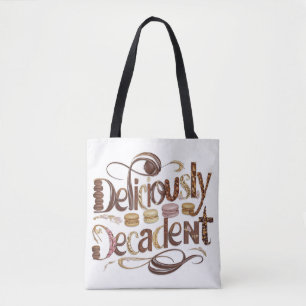 Bolsa Tote Design de chocolate e bolos decadentes deliciosos
